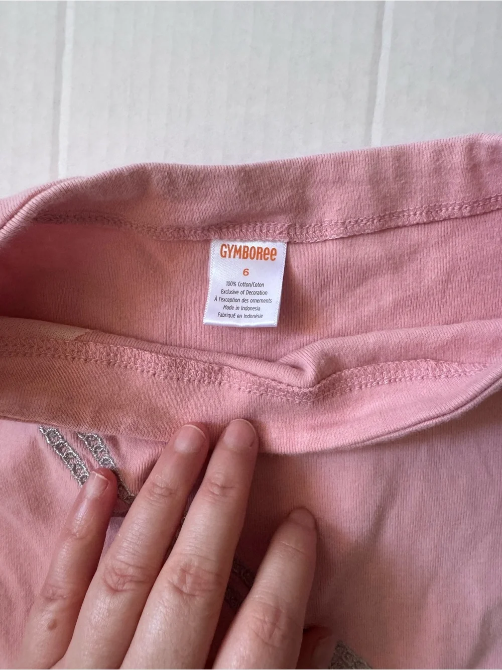 Gymboree Pink Long Sleeve Top with Purse Appliqué